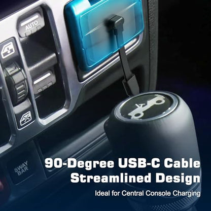 USB C to USB C Cable, 3FT 60W USB C Charging Cable, Right Angle USB C Cable, Compatible with iPhone 15/15 Pro/15 Plus/15 Pro Max, iPad mini 6/Pro 2021, MacBook Air/Pro, Samsung Galaxy S23