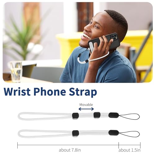 CACOE Phone Lanyard, White, 2 Pcs - color: White, size: 30"（Neck Strap×1）+8"（Wrist Strap×1）