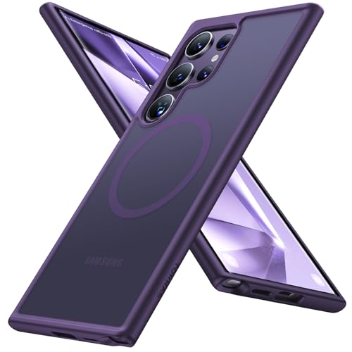 TORRAS Magnetic Shockproof for Samsung Galaxy S24 Ultra Case, Fit for MagSafe, Military Grade Drop Tested, Protective Translucent Matte Slim Case for Samsung S24 Ultra, Deep Purple - color: Purple, size: S24 Ultra 6.8"
