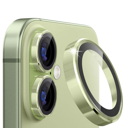 imluckies Camera Lens Protector for iPhone 17 6.3", [AR+AF] HD Clear Tempered Glass Lens Cover, 9H Hardness Scratch Resistant Individual Metal Ring, Case Friendly & Easy Install, Green - color: Green