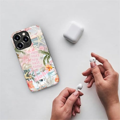 Case for iPhone 15 Pro, Cute Phone Case, Aloha Summer Collage | Hybrid 2-Layer Phone Cover，Military-Grade Protection Durable Shockproof Anti-Scratch Cases - color: Pink Aloha Summer Collage, size: Iphone 15 Pro