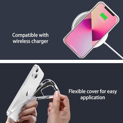 JJGoo Compatible with iPhone 13 Case Clear, 2.5mm Thickness Heavy Duty Transparent Soft Anti-Scratch Shockproof Protective Phone Bumper Phone Cases for iPhone 13 - color: Clear Heavy Duty