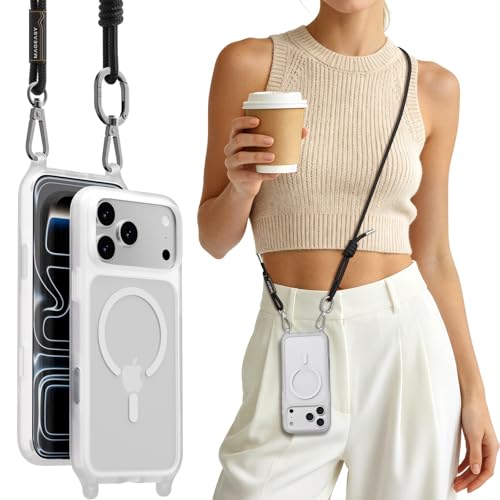 MAGEASY Roam MagSafe Crossbody Phone Case with Strap for iPhone 18 Pro Max & 17 Pro Max, Magnetic Clear Case with Detachable Lanyard, 16FT Drop Defense, Camera Control Compatible (Transparent) - color: Transparent, size: iPhone 17/18 Pro Max