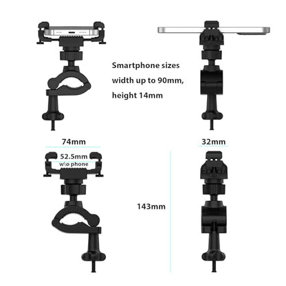 UPPEL Bike Phone Mount 360° Rotatable Bike Phone Holder Universal Cell Phone Bicycle Stand for iPhone and More 3.5-7 inch Cellphone - 2.1-3.5 in Width-Black
