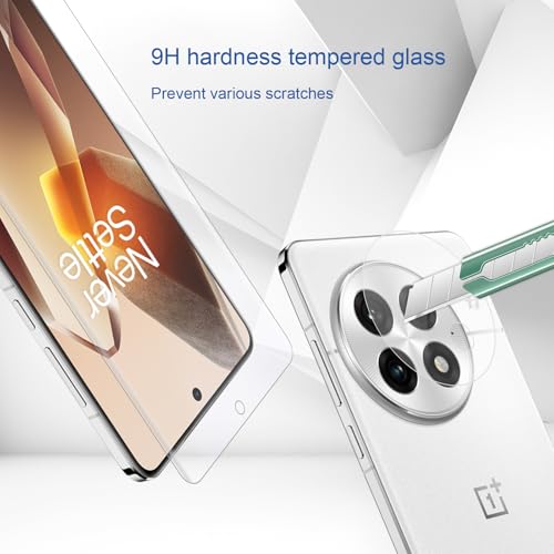 Screen Protector for Oneplus 13, 2 Pack Flexible TPU Film Screen Protector + 2 Pack Tempered Glass Camera Lens Protector [Fingerprint Support] [Anti Scratch] for Oneplus 13