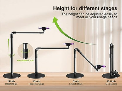 elitehood Overhead Phone Stand, Overhead Tripod for iPhone Desk Recording - style: Desk Stand