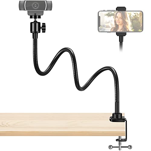 InnoGear Webcam Stand Gooseneck Camera Arm Stands Desk Mount Phone Holder - color: B Black