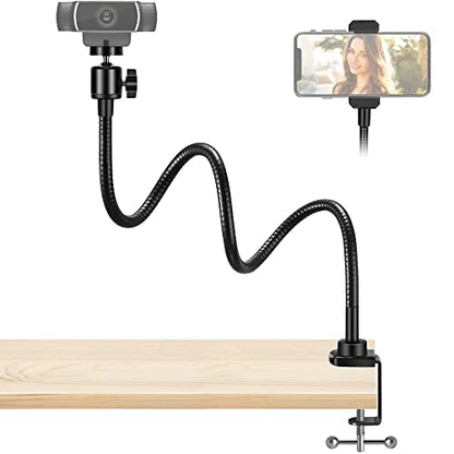 InnoGear Webcam Stand Gooseneck Camera Arm Stands Desk Mount Phone Holder - color: B Black