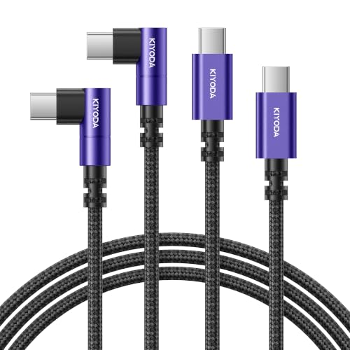 60W USB C to USB C Cable [2Pack 10FT], 90 Degree USB C Fast Charging Cable - color: Purple, size: 10FT, style: USB C to USB C