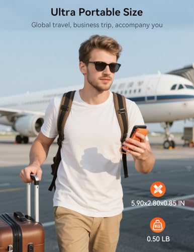 Portable Charger 10000mAh 20W, Wall Plug, 2 Cables, iWatch Charging - color: Vitality Orange