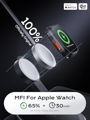 THREEKEY 3 in 1 Qi2 Wireless Charging Station, 25W Magnetic Charger with MFi-Certified Apple Watch Module for iPhone 17/16/15/14/13/12, AirPods, Pixel 10 Pro XL, 45W Adapter - color: Black