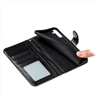 EYZUTAK Case for Samsung Galaxy A15 4G/5G, Premium Leather Magnetic Closure Flip Wallet Phone Case with Card Holder Cash Slots Stand Function Embossed Mandala Flower Shockproof Lanyard Cover - Black - color: Black, size: Samsung Galaxy A15 4G/5G