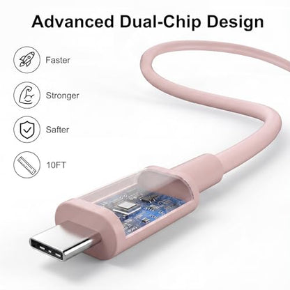 iPhone 18 17 16 15 Charger Fast Charging, 20W Dual Port USB C Charger Block - color: Pink