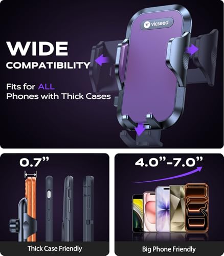 VICSEED Upgraded [Racing-Grade Steady] Phone Holders for Your Car, Purple - color: Purple