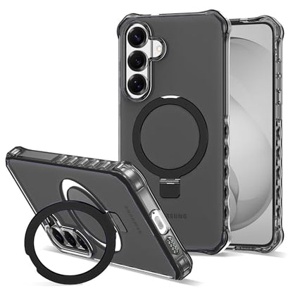 Compatible with Samsung Galaxy S26 Plus Case 6.7'' Cute Wavy Frame with Magnetic Stand [Compatible with Mag-Safe] Military-Grade Translucent Phone Case for S26 Plus, Black - color: Black, size: Samsung Galaxy S26 Plus