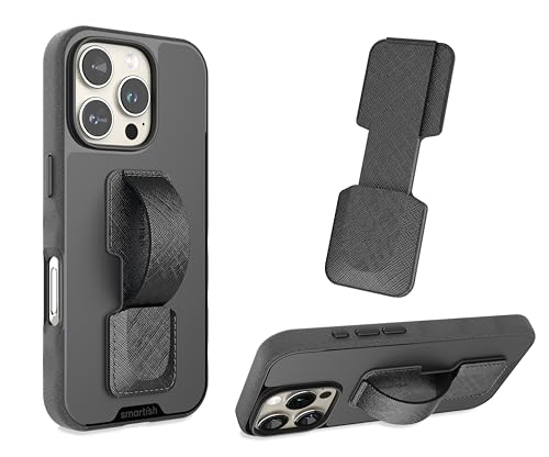 Smartish Phone Grip Loop with Kickstand, Prop Tart, Adhesive Strap, Black - color: Black Tie Affair