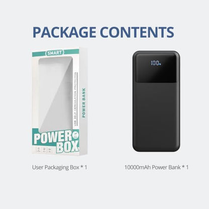 Portable Charger with Built in Cables, Power Bank with Cords Wires, Slim 10000mAh Travel Battery Pack 6 Outputs 3 Inputs 3A Fast Charging for Samsung Google Pixel LG Moto iPhone iPad, 1 Pack