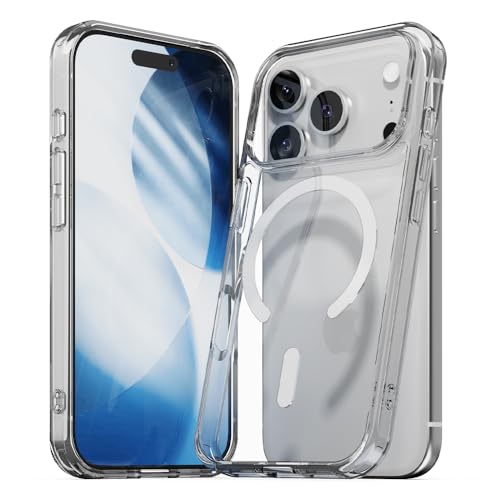 Sinjimoru for iPhone 17 Pro Clear Case, Compatible with MagSafe | M-Airclo Basic, anti-yellowing UV coating, shockproof PC TPU bumper, 1000G strong magnet - size: iPhone 17 Pro