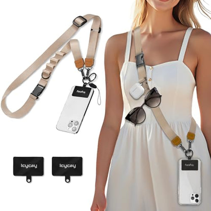 Icycay Phone Lanyard Crossbody Strap Neck Adjustable Teacher Women Gold - color: 1 Champagne Gold