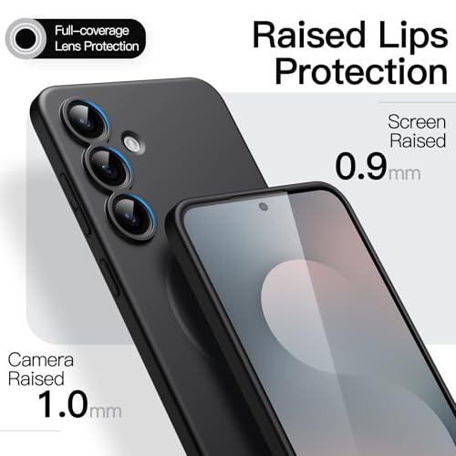 JETech Magnetic Slim Case for Samsung Galaxy S25 FE, Black | Compatible with MagSafe, Full Camera Lens Protection, Ultra-Thin Lightweight, Matte Finish Phone Cover - color: Black, size: Galaxy S25 FE