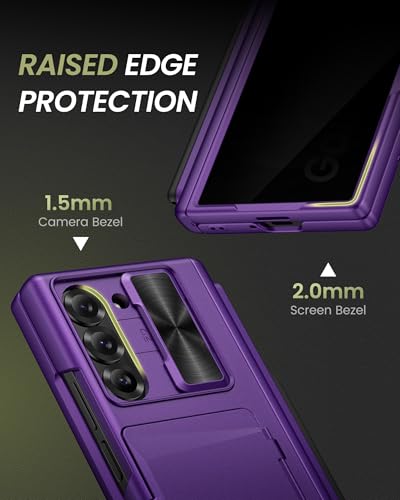 for Samsung Galaxy Z Fold 6 Case with S Pen Holder, Dark Purple - color: Dark Purple-Y