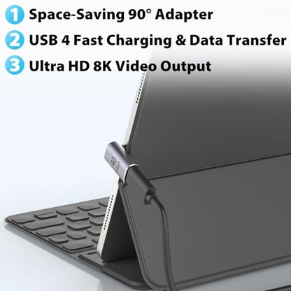 Cyberguys! USB C Right Angle Adapter PD 240W for Thunderbolt 4/3, 2-Pack - style: Angle