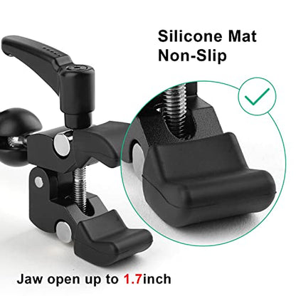 iTODOS Cell Phone Holder Mount Clip for Golf Cart,Wheelchair Walker,Stroller,Spin Bike, Table, Clamp Fits iPhone,Galaxy, Nexus,Most Phones and GPS up to 4" Wide,Aluminum Alloy Material