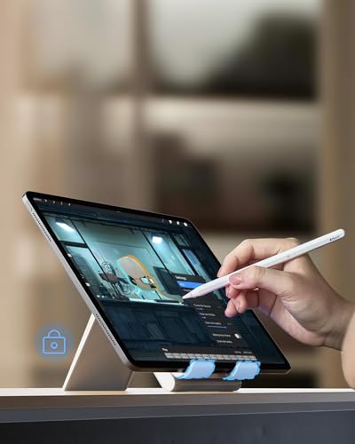 SAIJI Adjustable iPad Stand for Desk Portable Foldable Tablet Stand –Gray - color: Gray