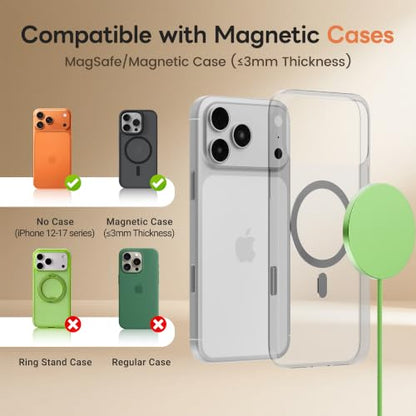 MagSafe 25W Magnetic Wireless Charger Fast Charging Pad for iPhone - color: Light Green