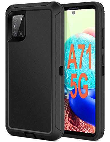 Jelanry for Samsung Galaxy A71 5G Case Heavy Duty Rugged Shockproof, Black | Dual-Layer Protective Hard Back Cover with Anti-Dust Scratch Raised Screen/Camera Lips Drop Protection for Outdoor Daily Use - color: Black