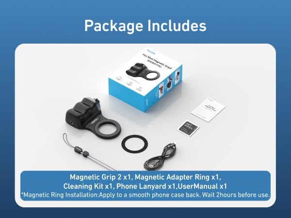TELESIN Magnetic Phone Camera DSLR Style Grip for Magsafe iPhone & Android - color: Black
