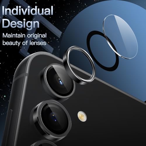 JETech Camera Lens Protector for Samsung Galaxy S23 FE, Black, 1 Set