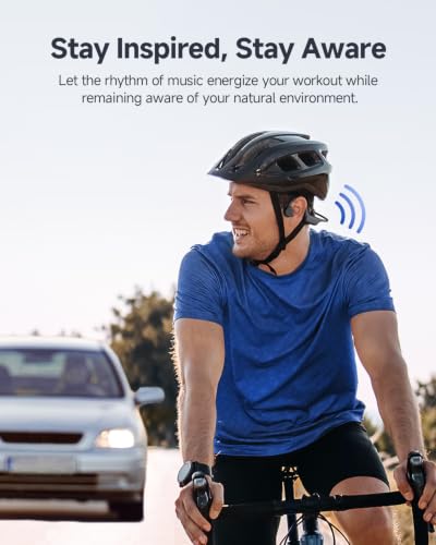 PSIER Bone Conduction Headphones, IPX8 Waterproof MP3 Mode for Underwater - color: Matte Black