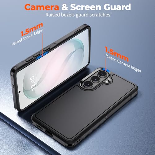zapica Designed for Samsung Galaxy S26 Plus Case, Black | Military Grade Drop Protection, Dual Layer Structure Design, Heavy Duty Shockproof Non-Slip Phone Cover - color: Black, size: Samsung Galaxy S26 Plus 6.7''