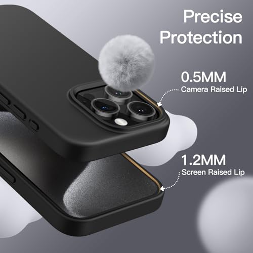 JETech Silicone Case for iPhone 15 Pro, Black | Silky Soft Touch, Shockproof Protection, Scratch Resistant, Microfiber Lining - color: Black, size: iPhone 15 Pro