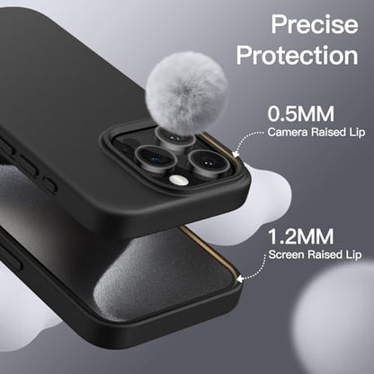 JETech Silicone Case for iPhone 15 Pro, Black | Silky Soft Touch, Shockproof Protection, Scratch Resistant, Microfiber Lining - color: Black, size: iPhone 15 Pro