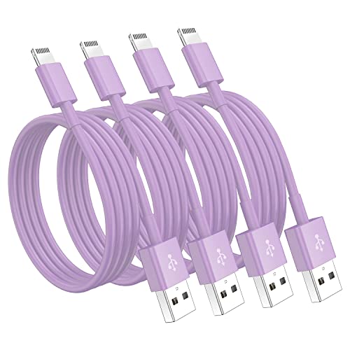 4 Pack [Apple MFi Certified] Apple Charging Cables 6ft, iPhone Chargers, Lightning Fast iPhone Charging Cord for iPhone 12/11/11Pro/11Max/ X/XS/XR/XS Max/8/7, ipad(White) (4pack(6ft), Purple, 4) - color: Purple, size: 4pack(6ft)
