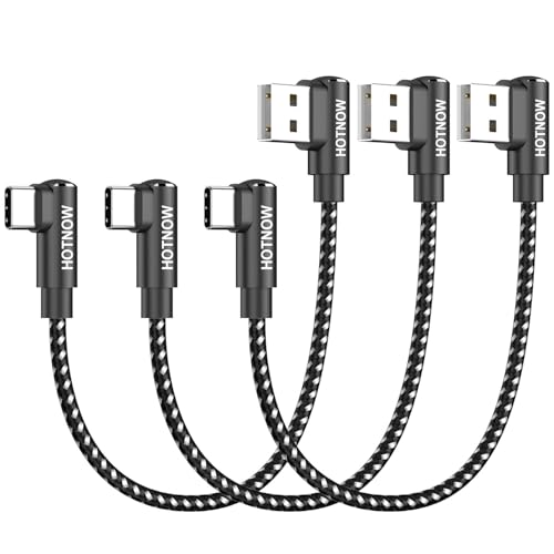 USB to USB C Cable 90 Degree 0.5FT 3Pack, Short Right Angle USB C Cable - color: Black, size: 0.5FT