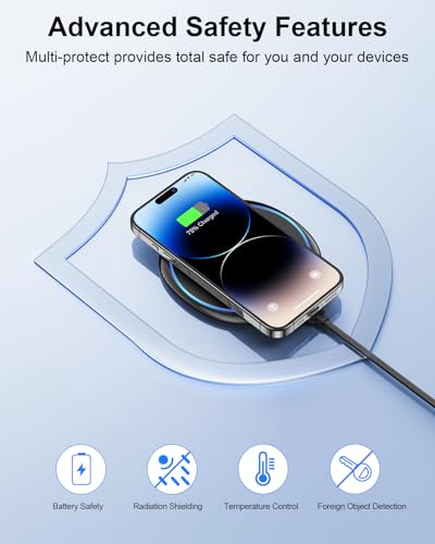 NANAMI Fast Wireless Charger, 7.5W Charging Pad with 20W PD3.0 Adapter USB Charger for iPhone 18 Pro/18 Pro Max/17/17 Air/17 Pro/17 Pro Max/16/15/14/13/12/Airpods 2, 10W for Samsung S26 S25 S24 S23