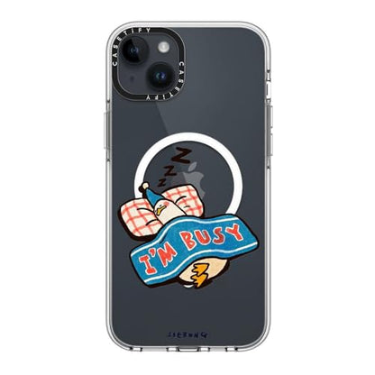 CASETiFY for iPhone 14 Plus Case - Impact Clear Compatible with MagSafe | Not Yellowing | 6.6 ft. 3X Military Grade Drop Protection | I'm so busy | Clear - color: I'm so busy, size: Iphone 14 Plus (6.7")