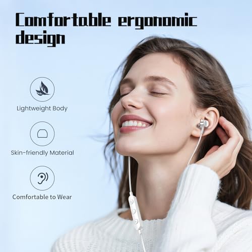 USB C Headphones Wired Earbuds for Samsung Galaxy S26 S25 S24 A57 iPhone 17 - color: White
