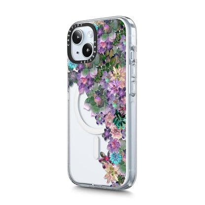 CASETiFY for iPhone 15 Plus Case - Impact Clear Compatible with MagSafe | Not Yellowing | 6.6 ft. 3X Military Grade Drop Protection | MY SUCCULENT GARDEN | Clear - color: MY SUCCULENT GARDEN, size: Iphone 15 Plus (6.7")