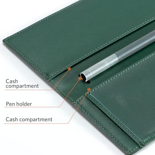 CoBak Checkbook Cover for Women & Men - PU Leather Case with RFID Blocking | Classic Design Check Book Holder for Personal and Business - color: Crocodile Pine Green