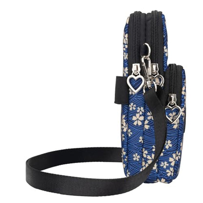 JANKS Small Crossbody Bags for Women Mini Cell Phone Purses Handbag Shoulder Bag - color: 013 White Flower
