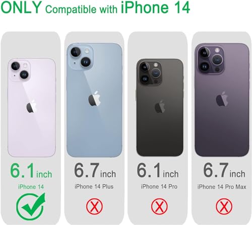 JJGoo Compatiable with iPhone 14 Case Clear, Transparent Shockproof Phone Case, Slim Anti-Scratch Hard PC Back Protective Cover Bumper, Gradient Purple - color: Gradient Purple