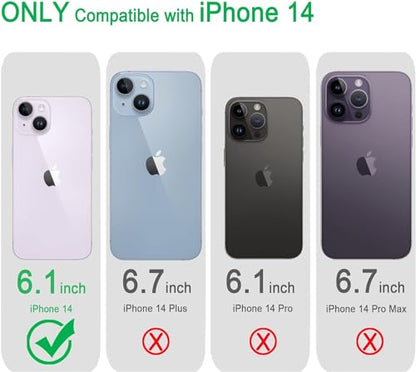 JJGoo Compatiable with iPhone 14 Case Clear, Transparent Shockproof Phone Case, Slim Anti-Scratch Hard PC Back Protective Cover Bumper, Gradient Purple - color: Gradient Purple