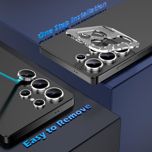 imluckies for Samsung Galaxy S25 Ultra Camera Lens Protector, AR+AF Tempered Glass & 9H Anti-Scratch Metal Individual Lens Cover, HD Clear Camera Protection for S25Ultra, Titanium Silver - color: Silver