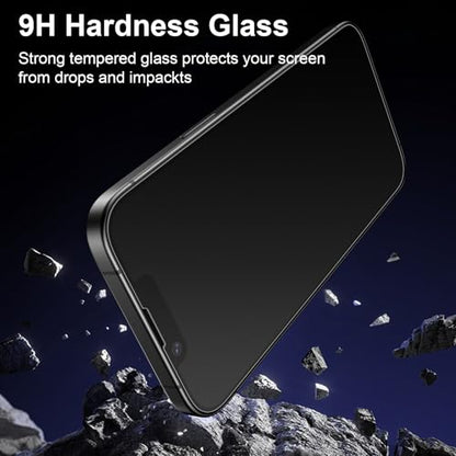 2 Pack Matte Screen Protector for iPhone 13/14 / 13 Pro / 16e (6.1 Inch) with Auto Alignment Quick Fit Frame, Anti Glare Anti Fingerprint Easy Installation Tempered Glass