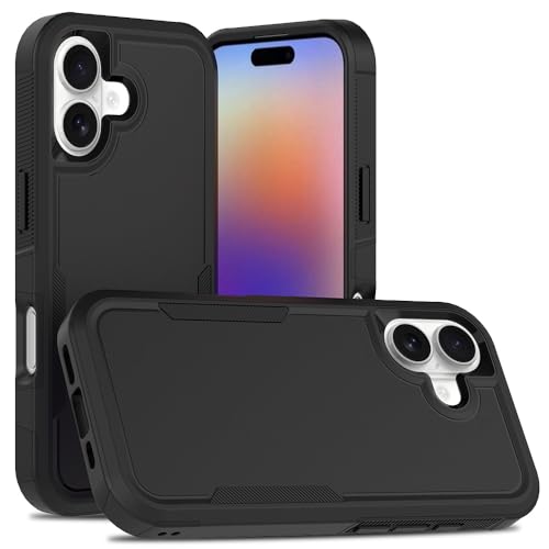 Heavy‑Duty Rugged Anti‑Drop Shockproof Protective Phone Case for iPhone 17, Durable Protective Shell, Black - color: Black, size: iPhone 17