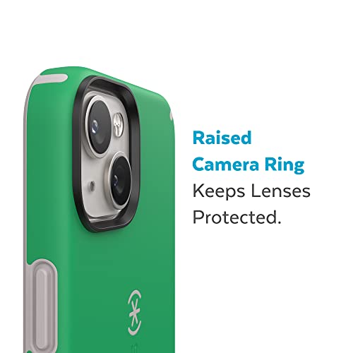 Speck iPhone 15 Plus & 14 Plus Case - Drop Protection, Scratch Resistant, Built for MagSafe iPhone Case, Soft Touch Coating - 6.7" iPhone Case, Dual Layer - Renew Green/Sweater Grey CandyShell Pro - color: Renew Green/Sweater Grey